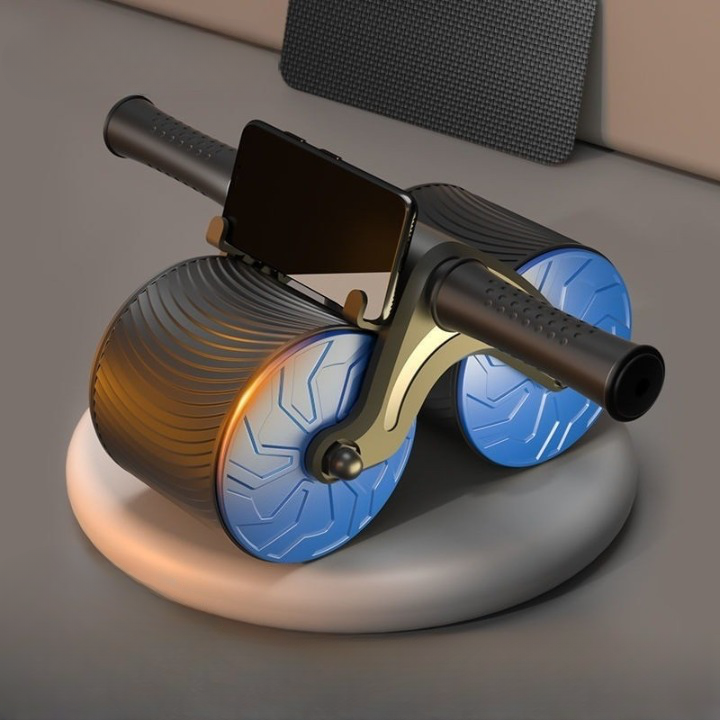 Ab Roller Dual-Wheel Stability Auto-Return Adjustable Resistance