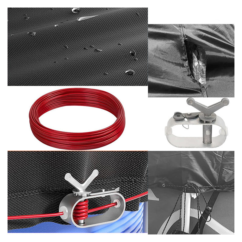 Above-Ground Pool Cover Waterproof UV-Resistant Steel Cable Lever Winch
