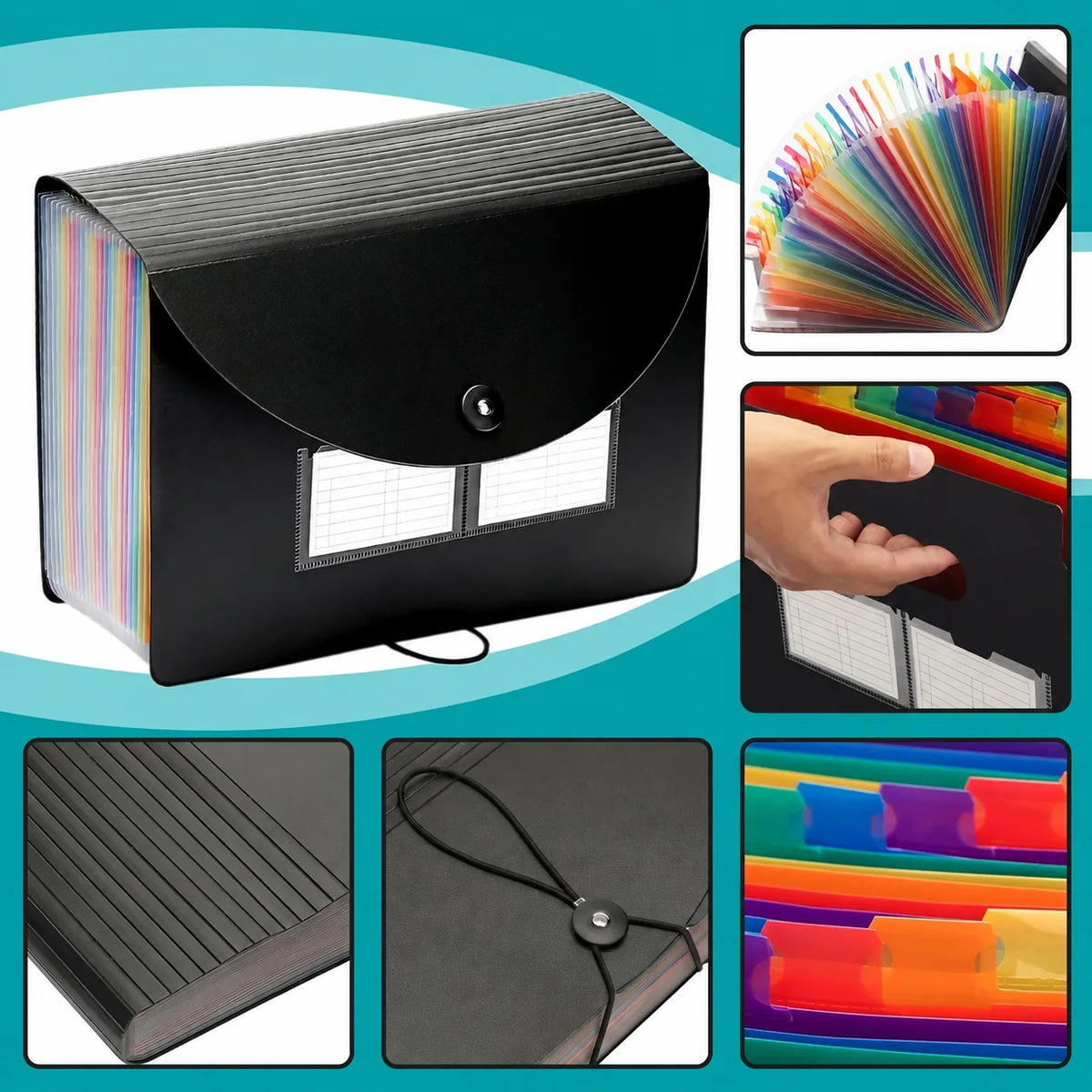 Accordion File Folder Waterproof & Expandable 24 Pockets