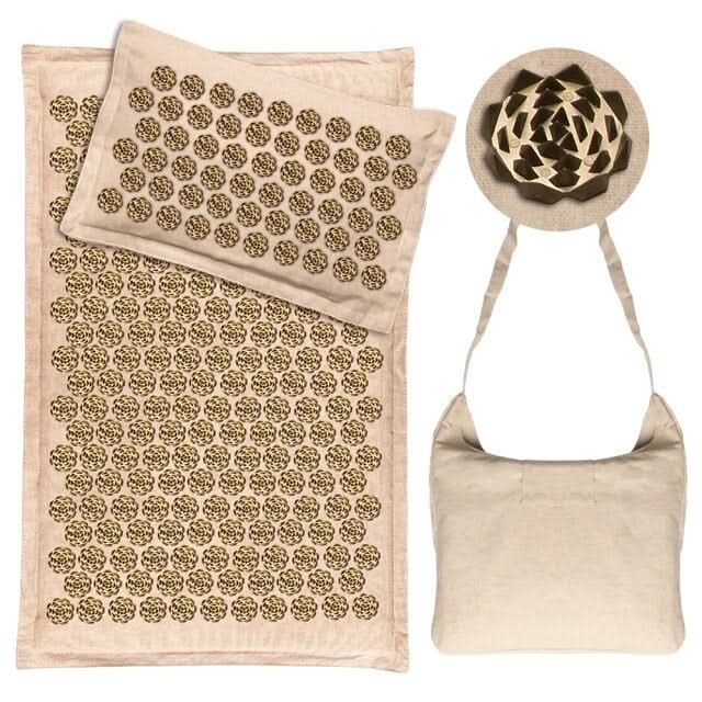 Acupressure Mat Set Pressure-Point Cotton Cover & Neck Pillow