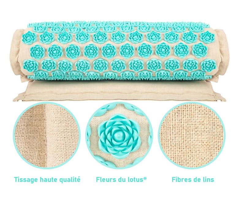 Acupressure Mat Set Pressure-Point Cotton Cover & Neck Pillow