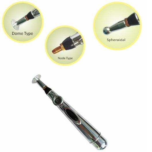 Acupuncture Pen Needle-Free Adjustable Intensity 3 Interchangeable Heads