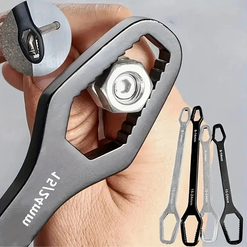Adjustable Double-Ended Wrench Dual-Range Compact