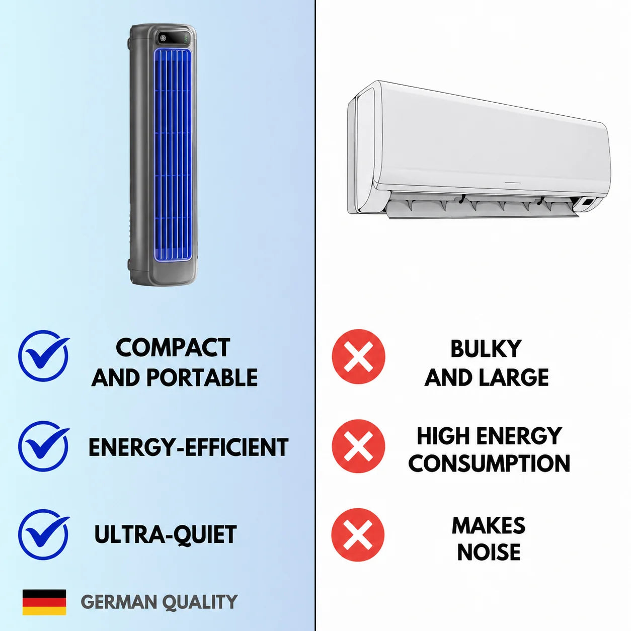 Air Cooler Bladeless Ultra-Quiet Rechargeable