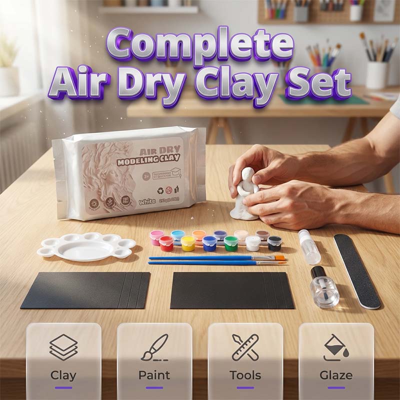 Air-Dry Modeling Clay Set Kaolin Tools & Paints