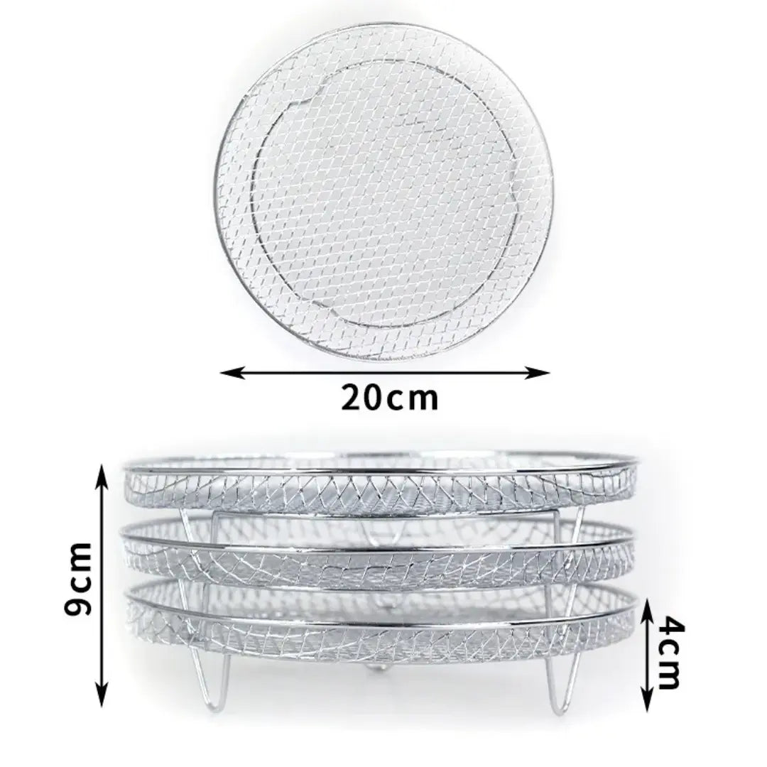 Air Fryer Baskets Stackable Stainless Steel Set of 3