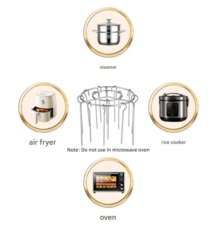Air Fryer Grill Set Non-Stick Stainless Steel Smoke-Free