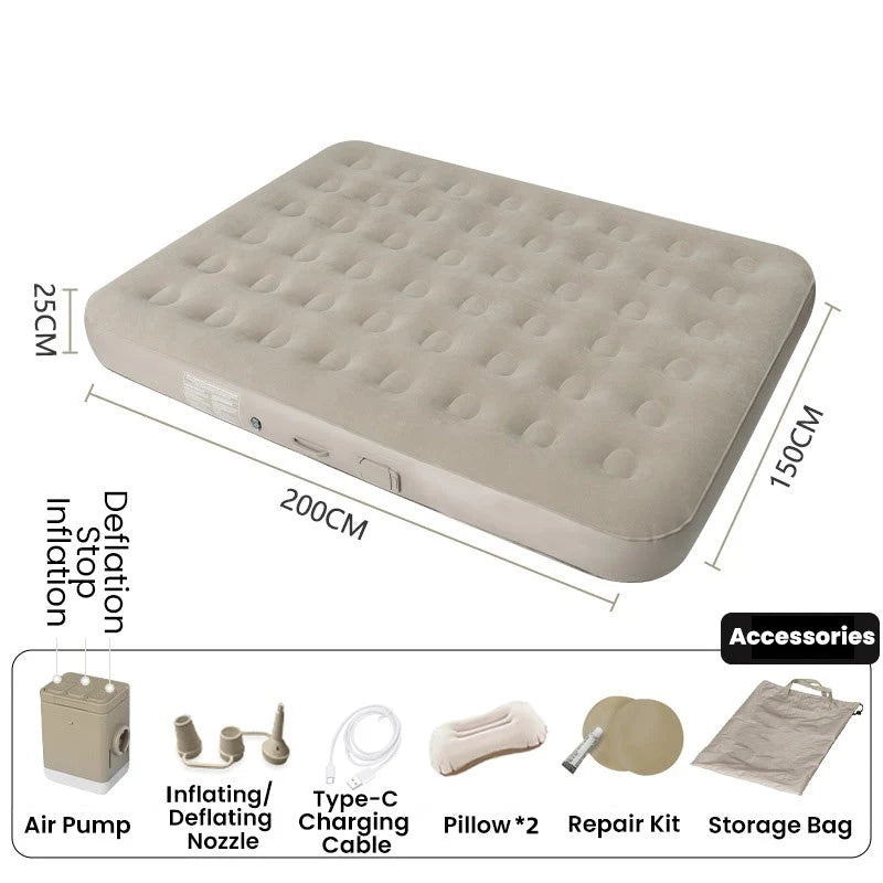 Air Mattress Built-In Battery Pump Honeycomb Support