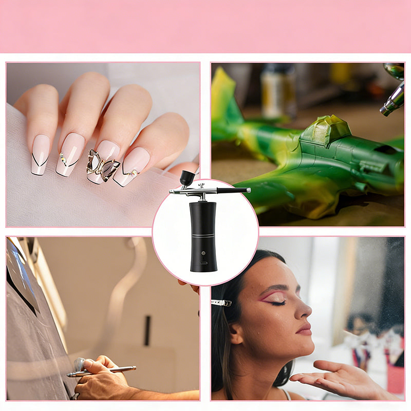 Airbrush Gun Rechargeable Cordless 3 Interchangeable Nozzles