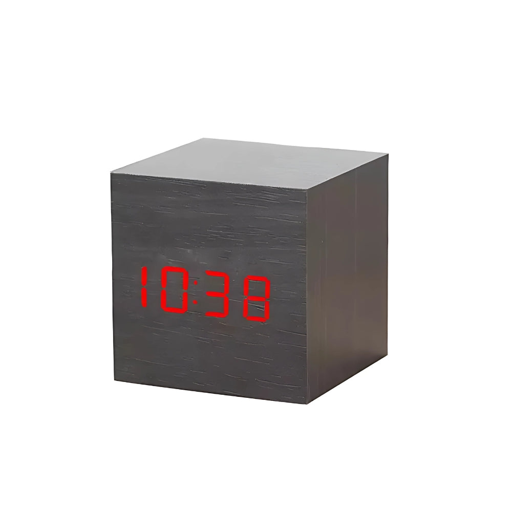 Alarm Clock Digital Cube LED Temperature USB & Battery