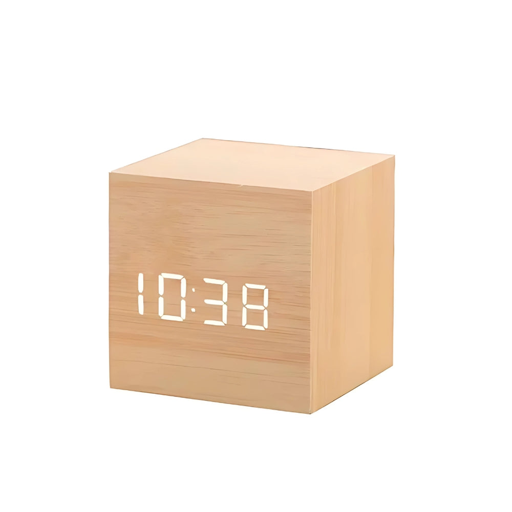 Alarm Clock Digital Cube LED Temperature USB & Battery