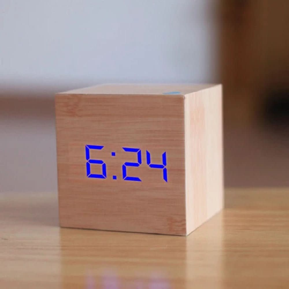 Alarm Clock LED Cube Time Date & Temperature