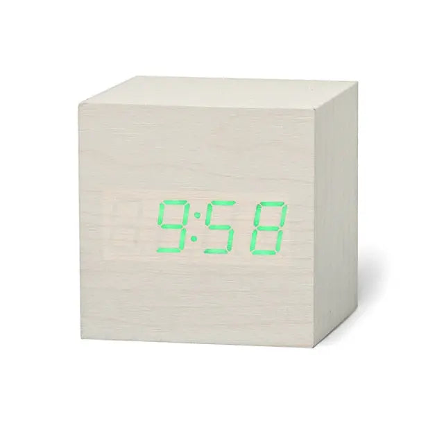 Alarm Clock LED Time Date & Temperature Compact Cube