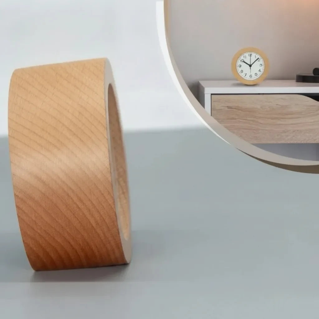 Alarm Clock Silent Movement Beech Wood Compact