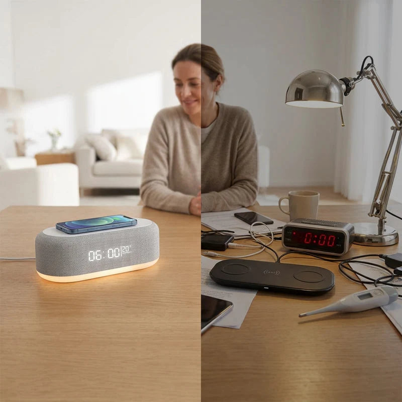 Alarm Clock Wireless 15W Fast Charging LED Display