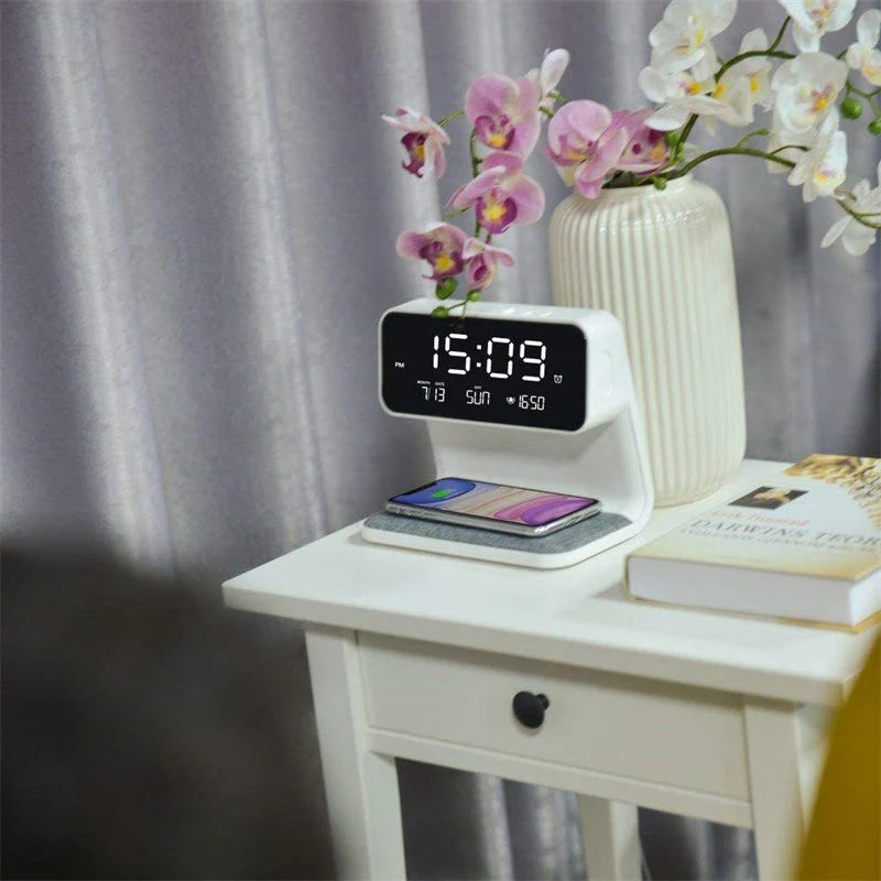 Alarm Clock Wireless Charger & Dimmable Night Light
