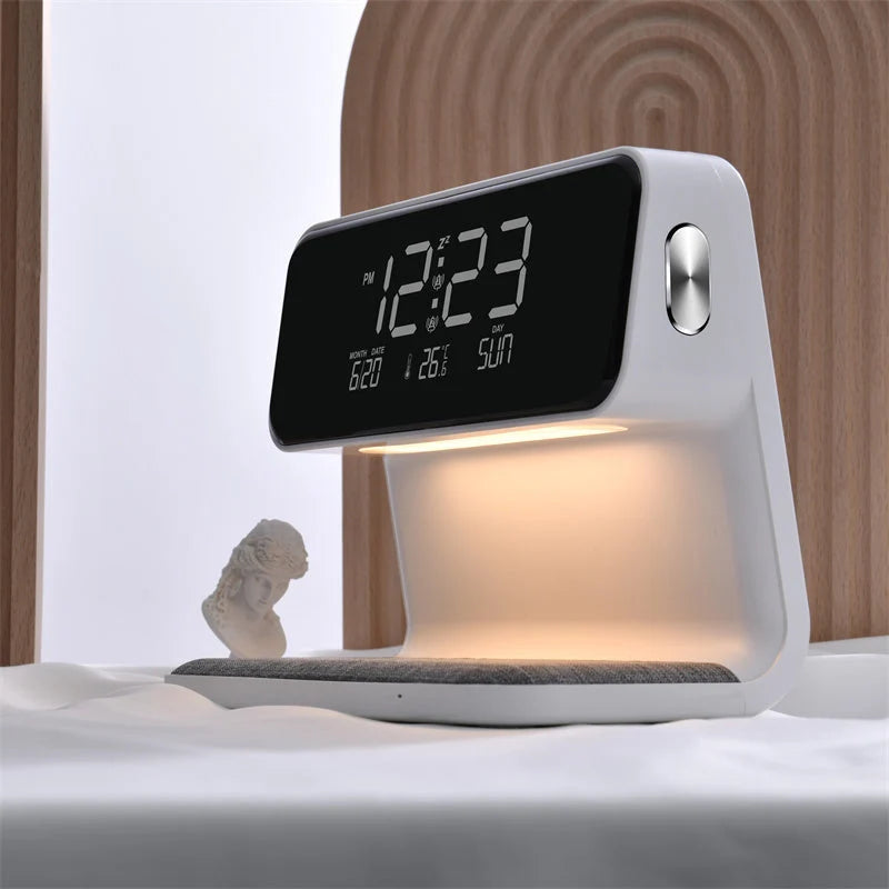 Alarm Clock Wireless Charger & Dimmable Night Light