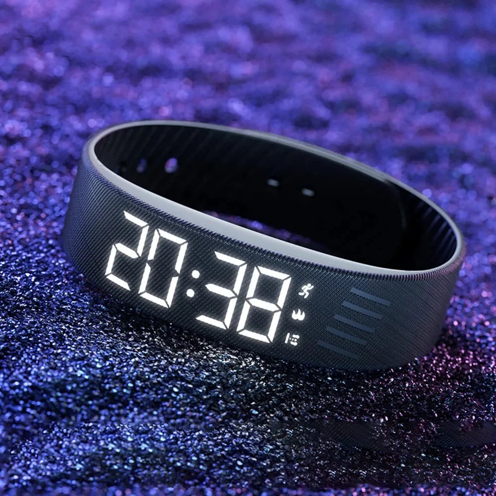 Alarm Wristband Silent Vibration LED Time Adjustable Silicone Band
