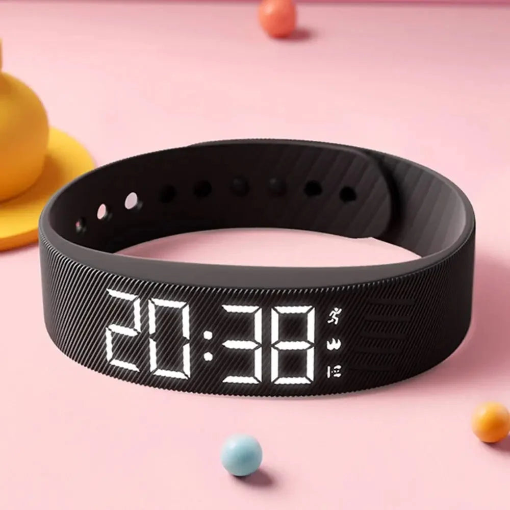 Alarm Wristband Silent Vibration LED Time Adjustable Silicone Band