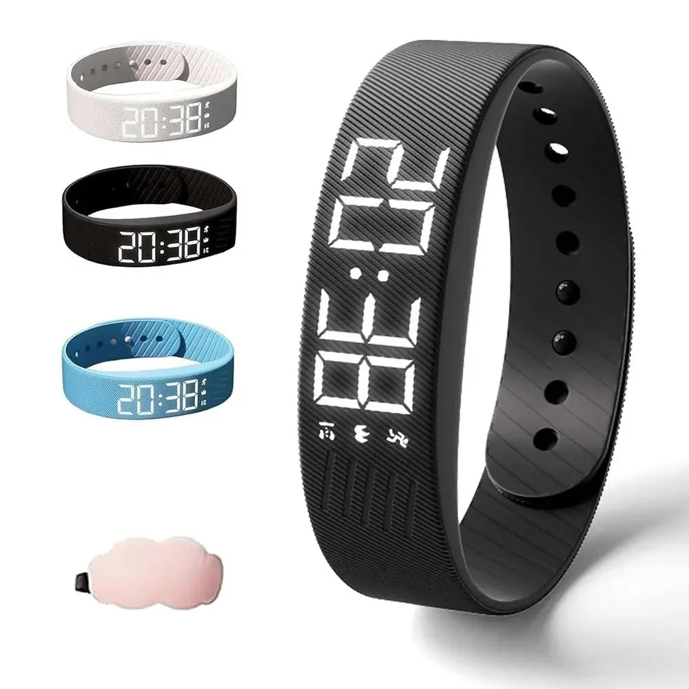 Alarm Wristband Silent Vibration LED Time Adjustable Silicone Band