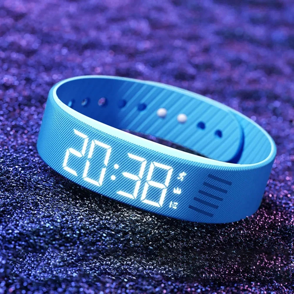 Alarm Wristband Silent Vibration LED Time Adjustable Silicone Band