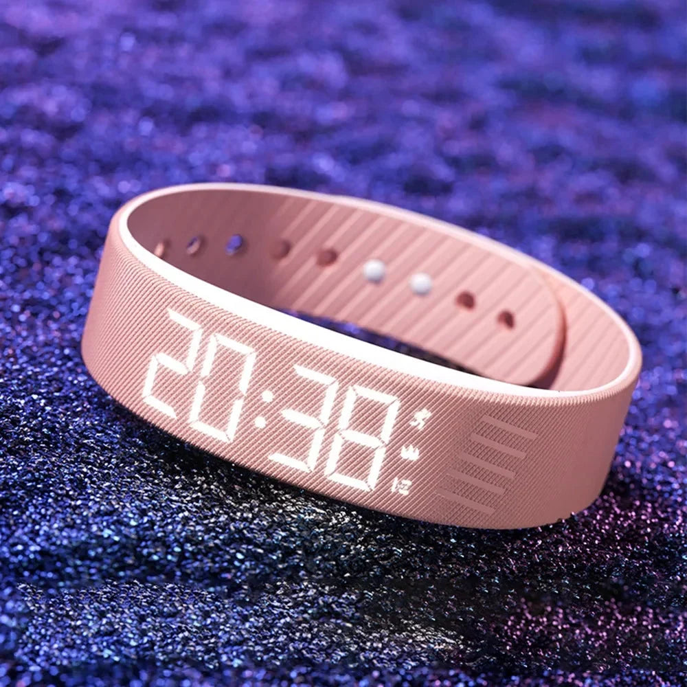 Alarm Wristband Silent Vibration LED Time Adjustable Silicone Band