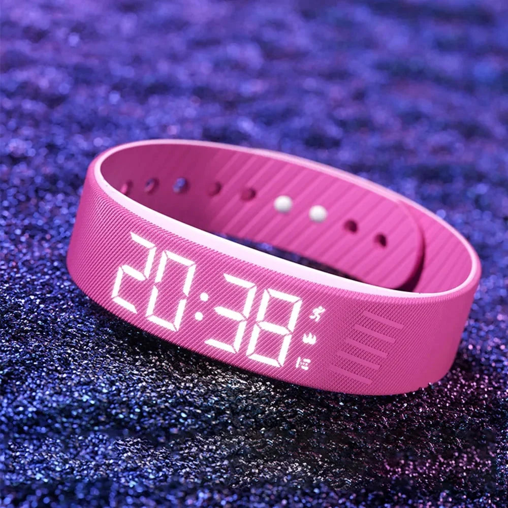 Alarm Wristband Silent Vibration LED Time Adjustable Silicone Band
