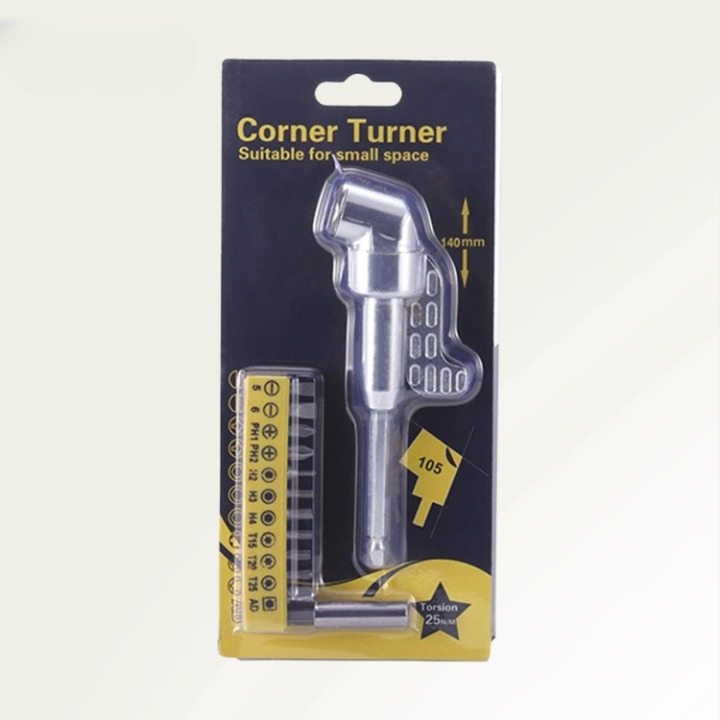 Angle Drill Attachment 105° 1/4-Inch Hex Magnetic Bit Holder