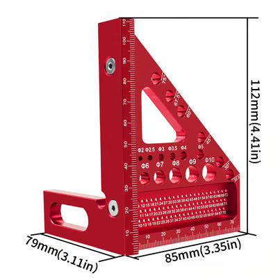 Angle Ruler Anodized Aluminum Multi-Angle & Drilling Template