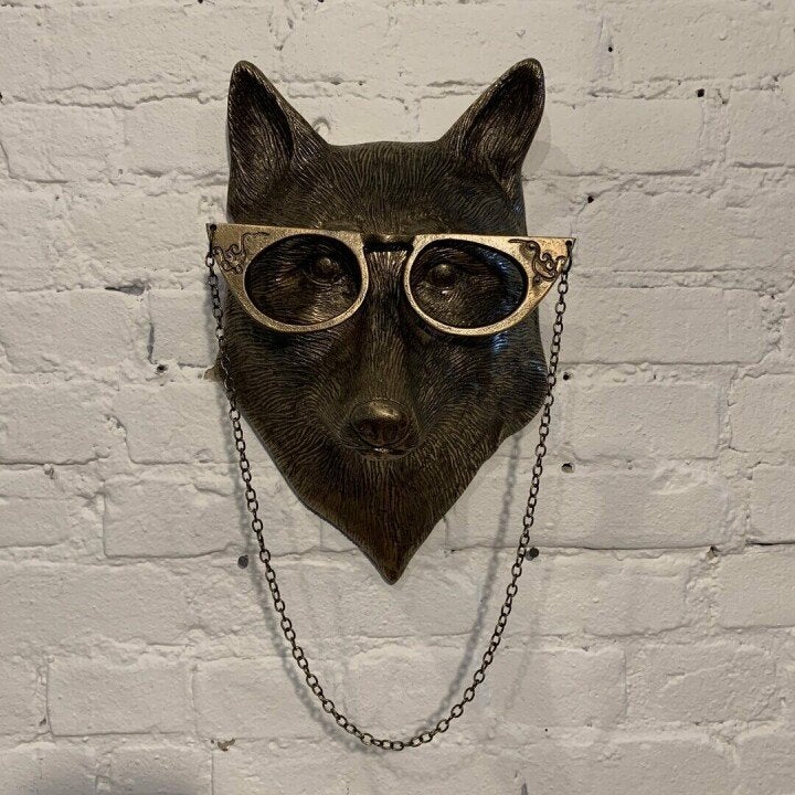 Animal Head Wall Decor Hand-Painted Resin UV-Resistant