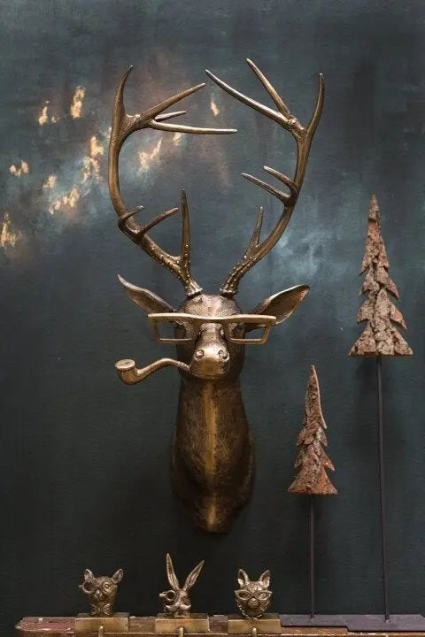 Animal Head Wall Decoration Hand-Painted Resin