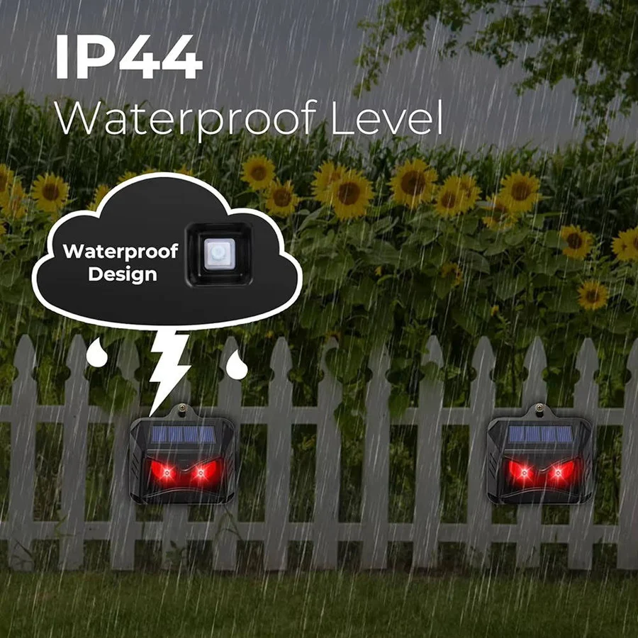 Animal Repellent Device Solar-Powered Ultrasonic & LED