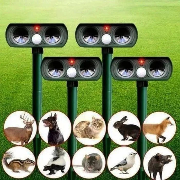 Animal Repellent Solar-Powered Motion-Activated Ultrasonic