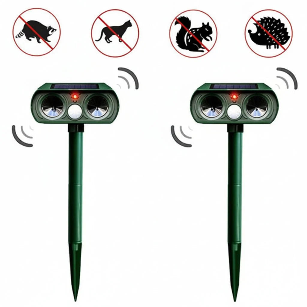 Animal Repellent Solar-Powered Motion-Activated Ultrasonic