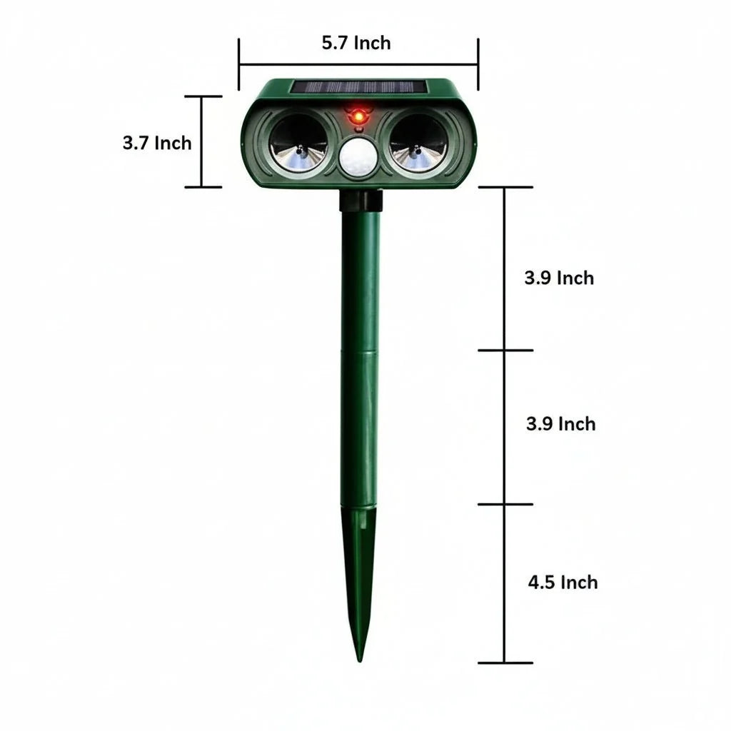 Animal Repellent Solar-Powered Motion-Activated Ultrasonic