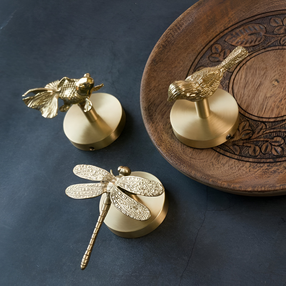 Animal Wall Hook Solid Copper Gold Finish