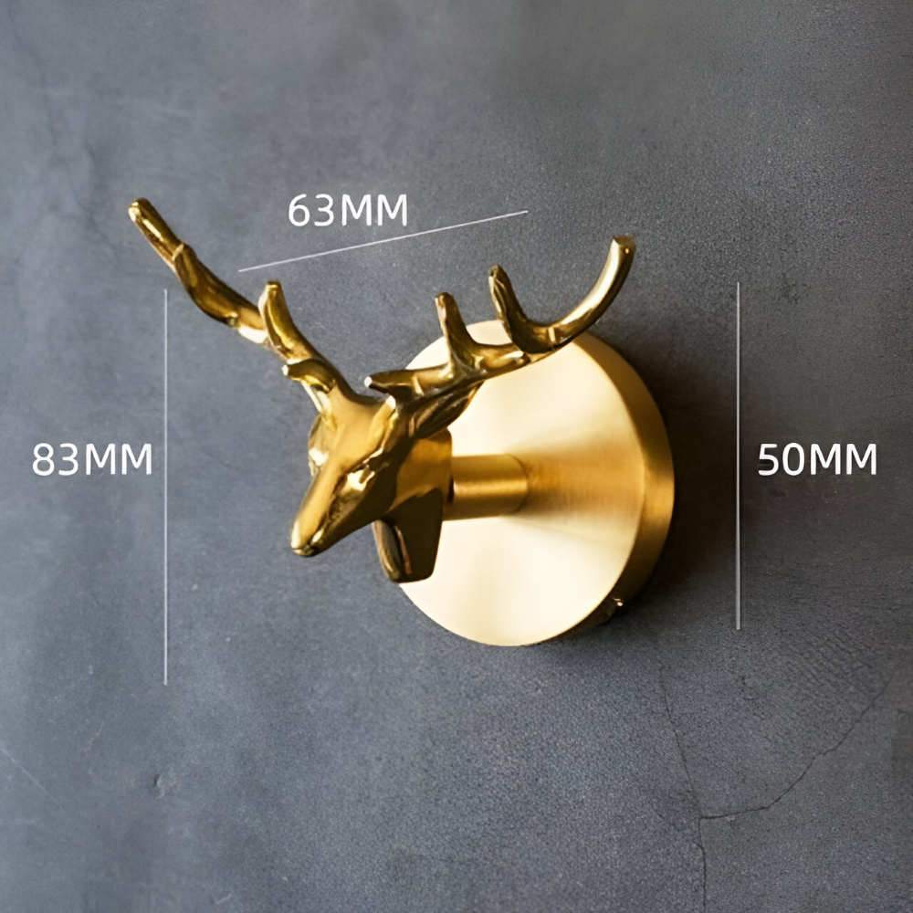 Animal Wall Hook Solid Copper Gold Finish