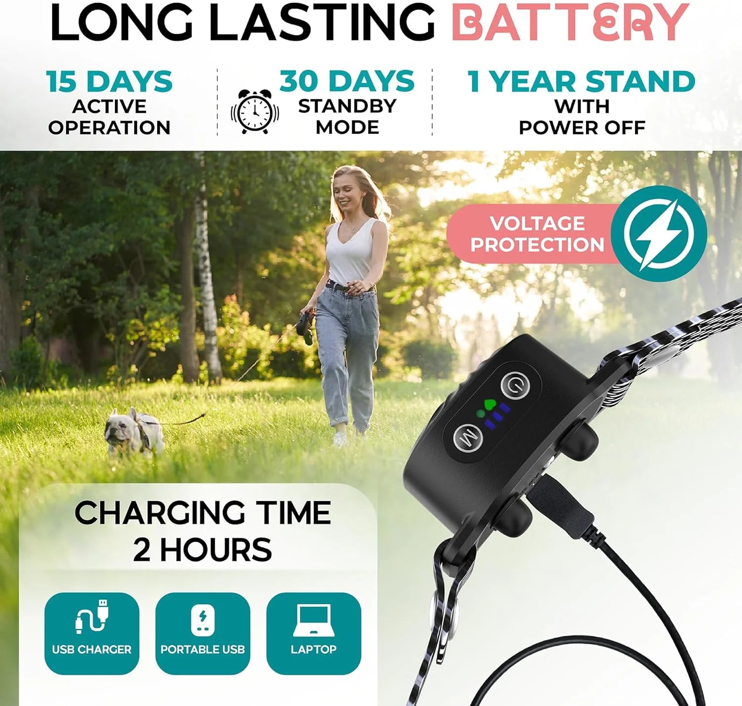 Anti-Bark Collar Small Dogs Sound & Vibration Intelligent Detection