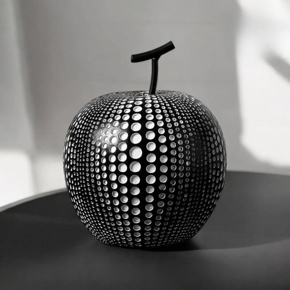 Apple Sculpture Resin Perforated Dot Pattern