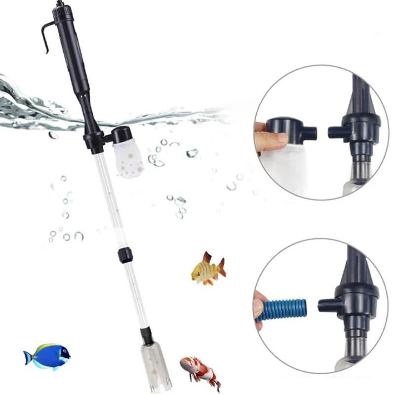 Aquarium Gravel Vacuum Automatic Battery-Powered Connectable Tubes