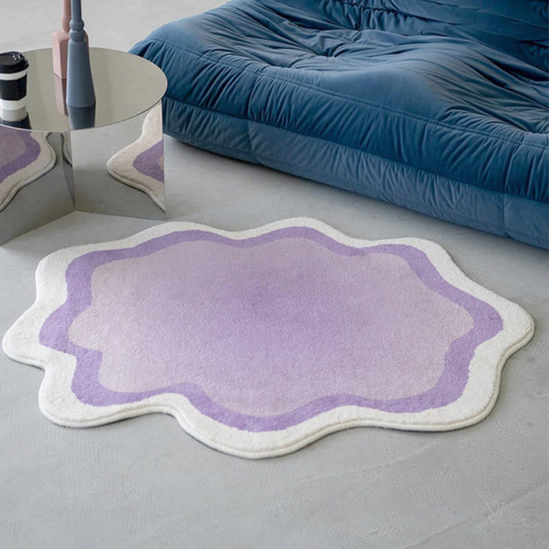 Area Rug Pastel Cloud Soft Polyester Non-Slip Backing