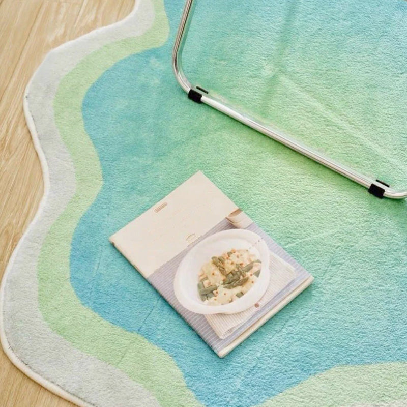 Area Rug Pastel Cloud Soft Polyester Non-Slip Backing