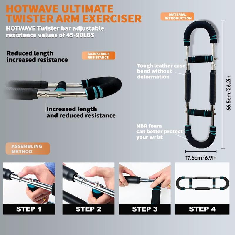 Arm Twister Trainer 3 Resistance Levels Foam Grip