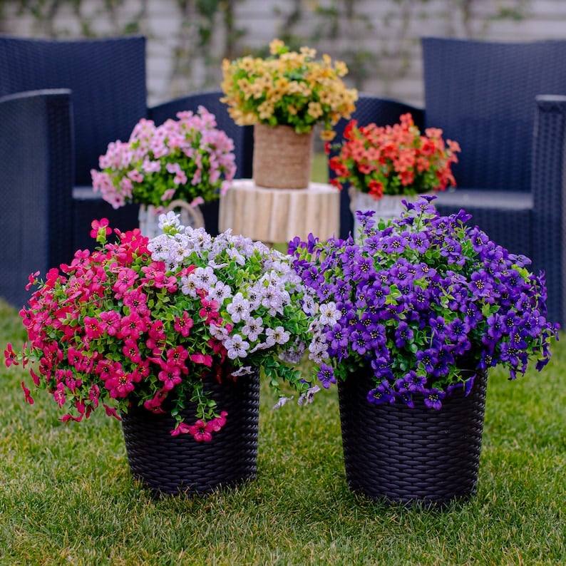 Artificial Flowers UV-Resistant Maintenance-Free Indoor & Outdoor