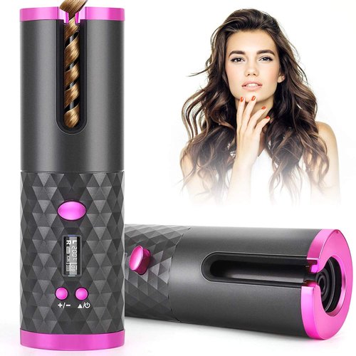 Automatic Curling Iron Cordless Ceramic Fast Heating 50-Min Battery