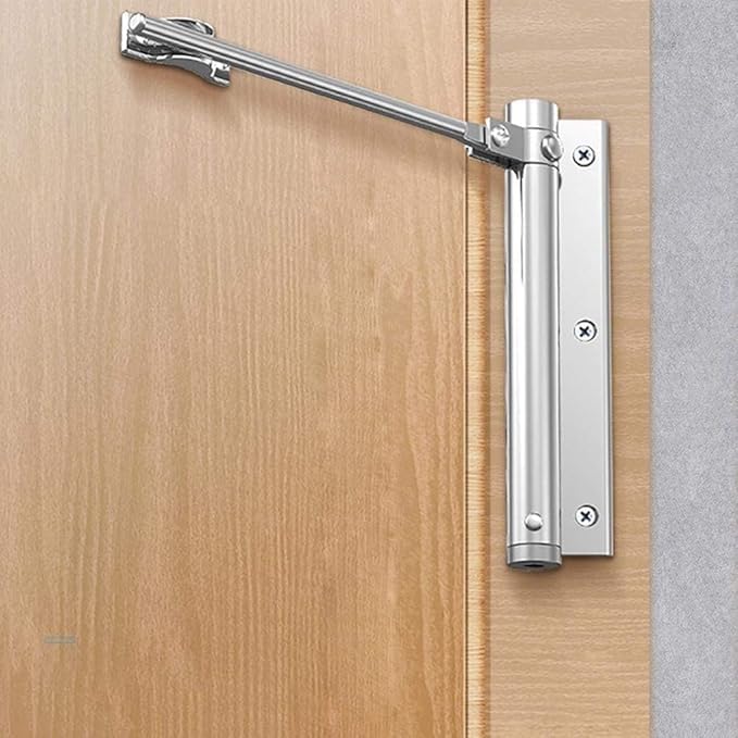 Automatic Door Closer Quiet Adjustable 4-Speed Stainless Steel