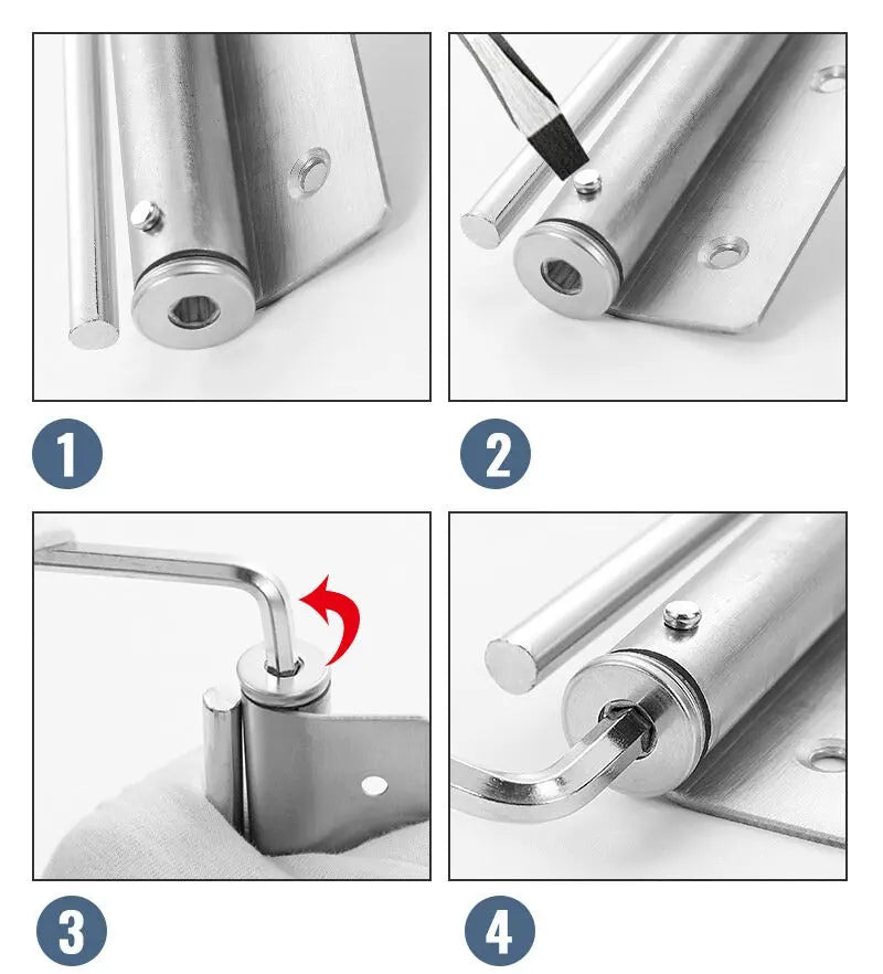 Automatic Door Closer Quiet Adjustable 4-Speed Stainless Steel