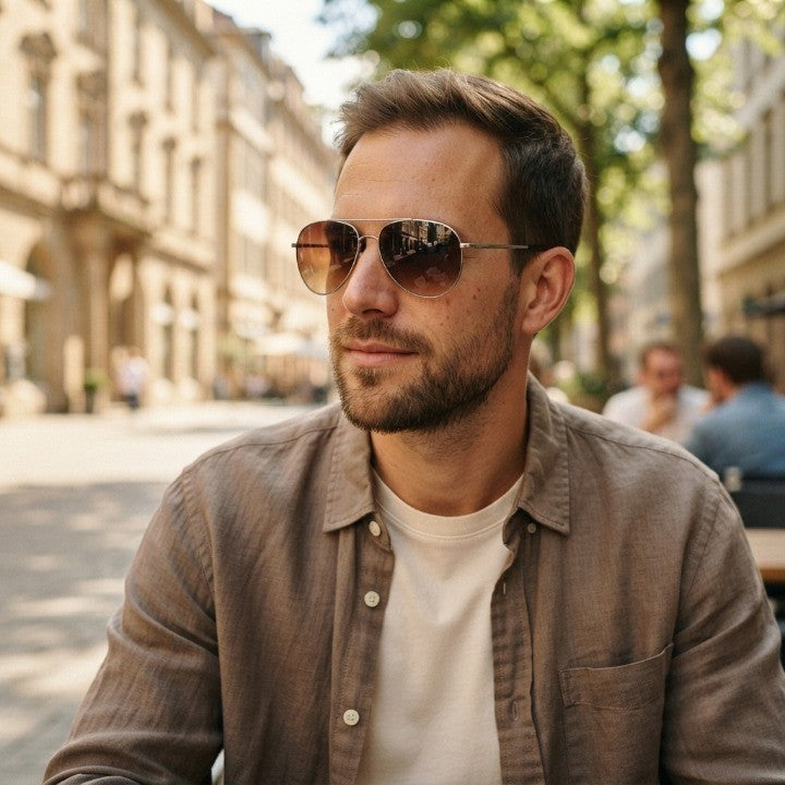 Aviator Sunglasses Gradient Resin Lenses & UV400 Protection