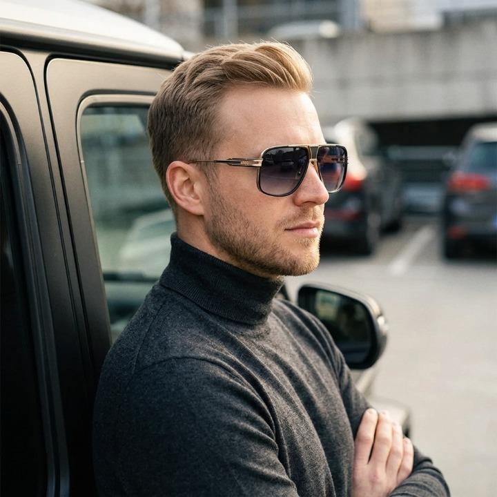 Aviator Sunglasses Oversized Lightweight Metal UV400 Protection