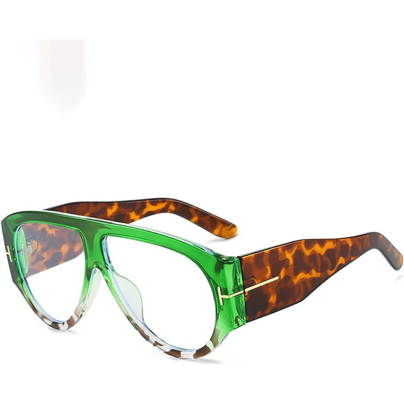 Aviator Sunglasses Oversized UV400 Metal-Detail Frame